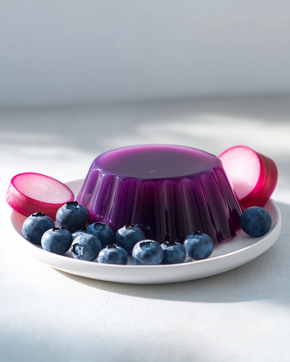 3 Ingredient Blueberry Rhubarb Gelatin Trick