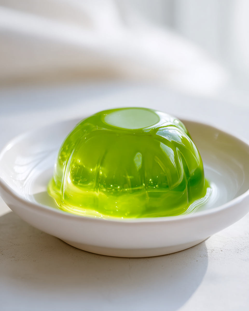Close up of kiwi gelatin texture