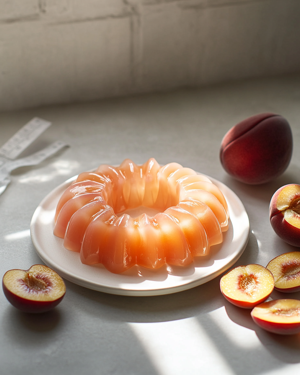 Close-up of nectarine gelatin texture