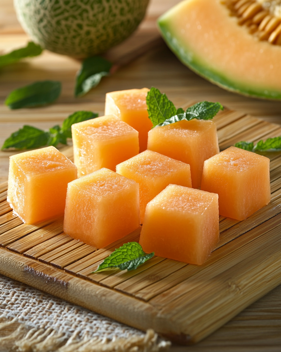 Cantaloupe Jello Cubes