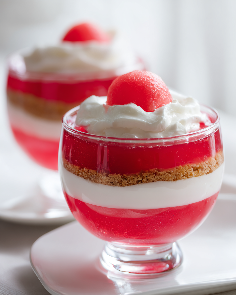 Close-up of gelatin tart texture