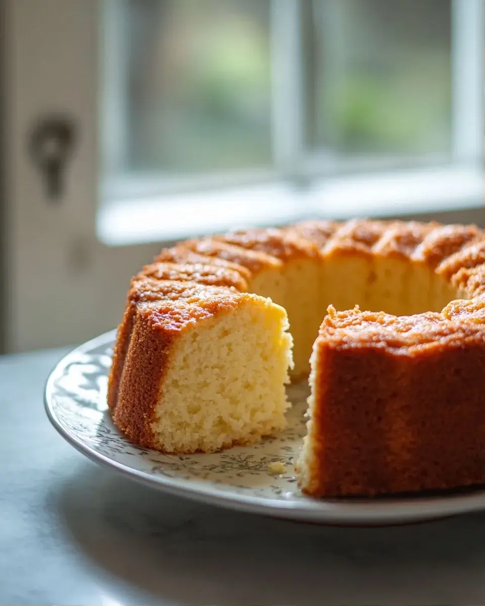 Close-up of gluten-free pound cake slice