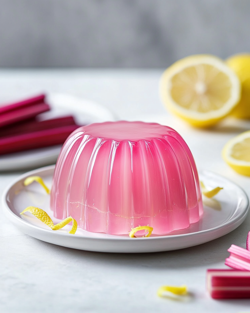 Close-up of rhubarb gelatin