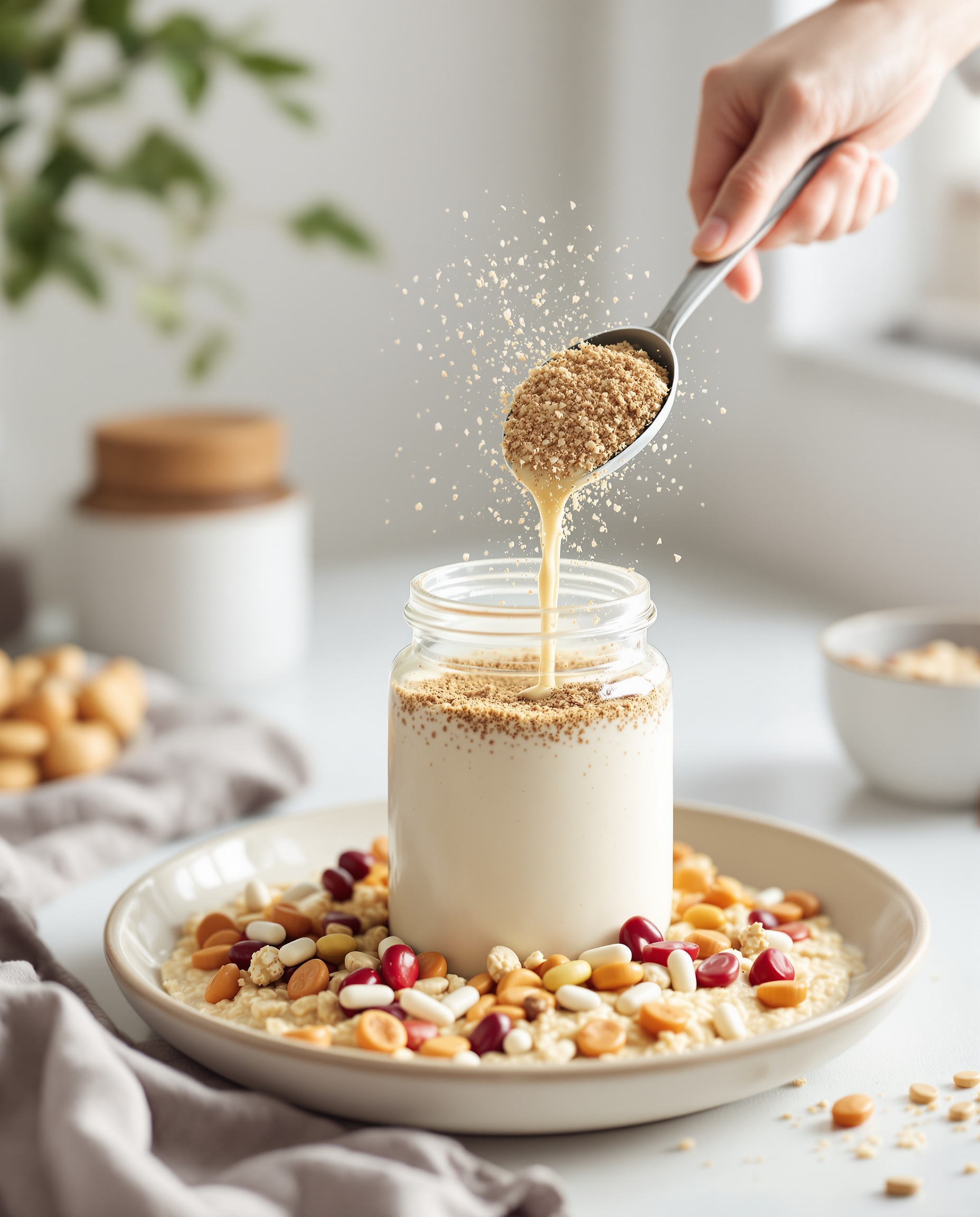 Close up of overnight oats texture