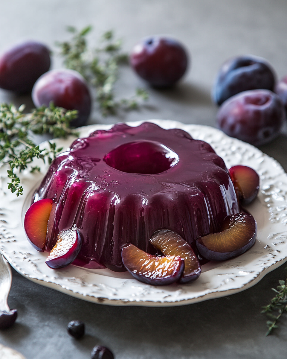 Close up of plum jello