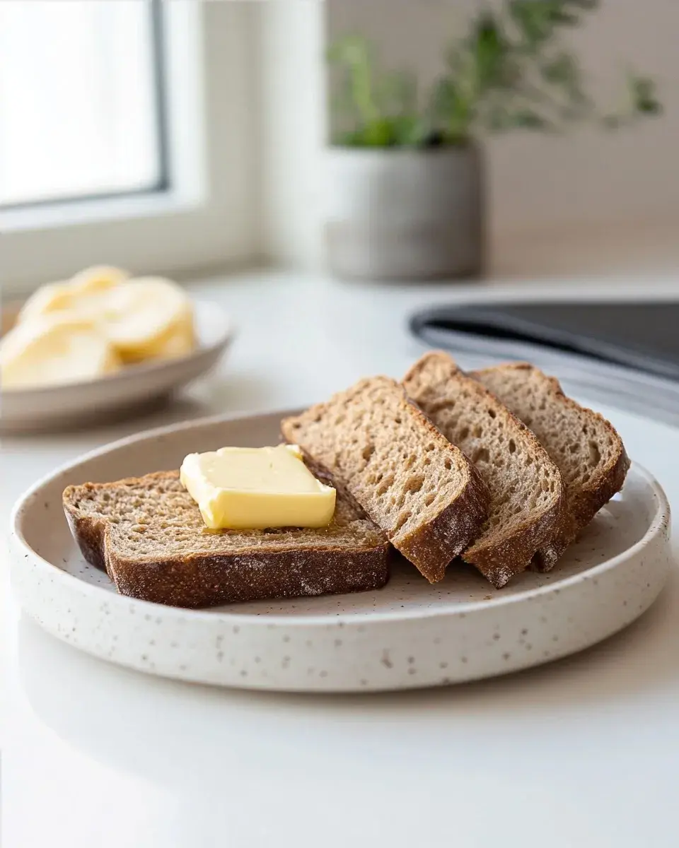 Close-up of protein bread slice