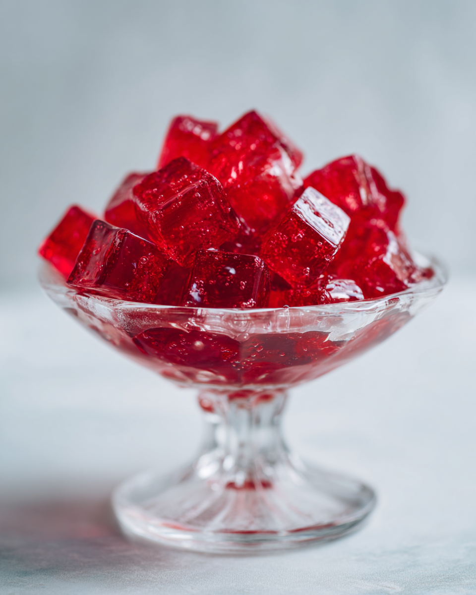 Close-up of Strawberry Gelatin