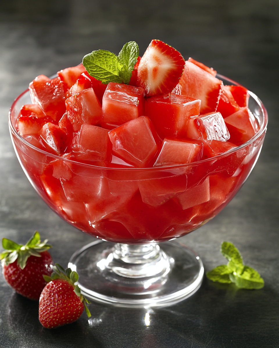 Strawberry Watermelon Jello Bowl
