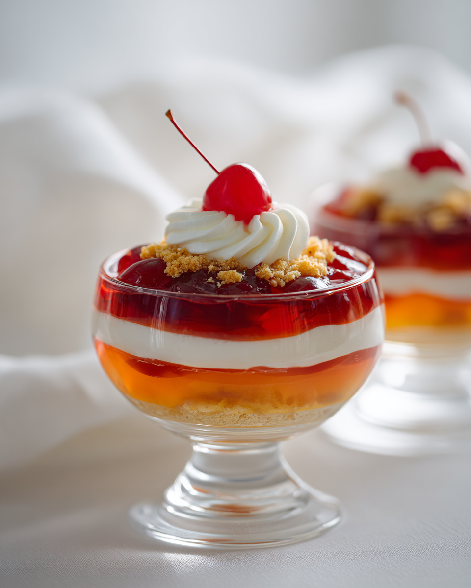 Tart Cherry Apricot Gelatin Trick Recipe